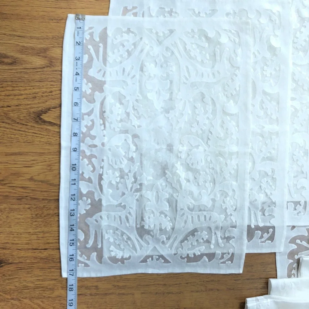 Antique Hungarian Buzsak Stag in the Woods Applique Lace Linen‎ Runner + Set